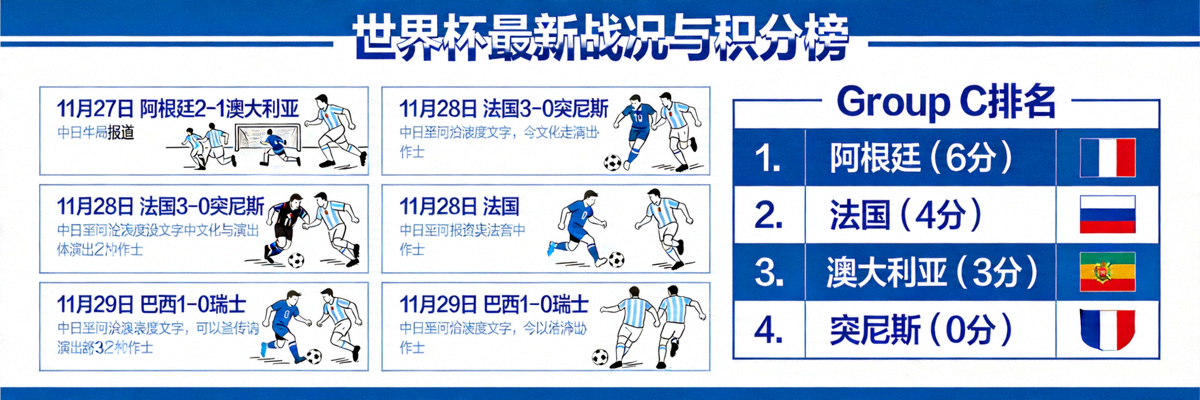 世界杯赛事最新战况报道与积分榜更新